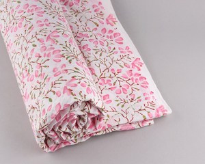 Verde Rosa Taffy Pickle Floral bloque de mano impreso tela de algodón puro por yarda ropa de mujer vestidos cortinas cubierta de niños - Product Image 2