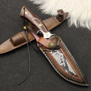 Vente en gros Personnalisé Qualité supérieure OEM ODM Service Professionnel Damas Couteau de Chasse de Survie en Acier pour Camping en Plein Air Lame Fixe - Product Image 5