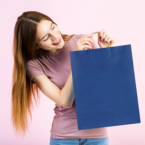 Bolsa de Papel Kraft Azul con Logotipo Personalizado, Impresión Digital, Asas Retorcidas, para Proyectos de Manualidades, Empaque para Minoristas, Se Aceptan Pedidos Personalizados - Product Image 5