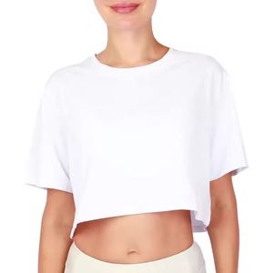 T-shirt élégant pour femmes Crop Top Casual Daily Wear Short Sleeve Logo personnalisé OEM - Product Image 4
