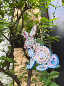 Venta al por mayor de conejito de papel reciclado ecológico, juguetes de Pascua hechos a mano para niños, buen precio de Vietnam, decoración navideña para el hogar - Product Image 6