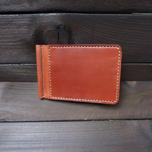 Billetera plegable de cuero genuino con transferencia de calor DIY personalizada para hombres, espacios en blanco de sublimación blanca, billetera vintage portátil abierta - Product Image 1