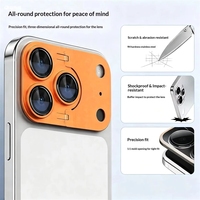 Protection d'objectif d'appareil photo en verre trempé avec support pliable en métal mat pour 17 18 Pro Max