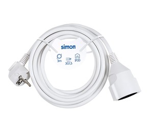 3m. Cavo di prolunga 3x1.5mm. 16A bianco (Simon PL167305) - Product Image 1