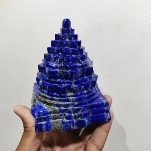 Qualité supérieure Lapis Lazuli Shri Yantra Pyramide Shri Chakra Shodashi Devi Tripura Sundari Dhan Laxmi Shri Yantra Pour La Richesse - Product Image 5