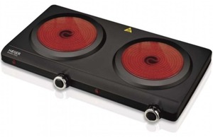 Piano Cottura Portatile Doppio in Ceramica Haeger con 2 Bruciatori, 2500W, 2x190mm (HP-02V.016A) - Product Image 1