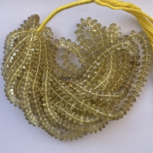 Cuentas de Rondelle facetadas de cuarzo limón de Oro Verde Natural de 6mm y 8mm, cadena de piedras preciosas sueltas, venta al por mayor, piedra semipreciosa - Product Image 2