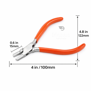 Pince à bec plat de haute qualité de 4 pouces (100 mm) en acier inoxydable, taille personnalisable avec poignée en PVC pour le cintrage de fils et les loisirs créatifs - Product Image 3