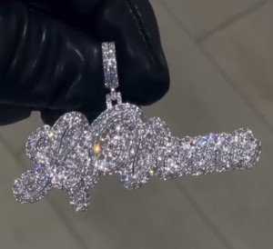 Pendentif personnalisé Radiant avec nom, serti de moissanite, en argent 925, taille brillant, bijoux hip-hop sur mesure, certifié GRA, cadeau - Product Image 2