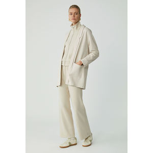 Blazer long en tricot pour femme ETHIQUET Nora, en tissu interlock, avec poche Takma et col châle - Product Image 5
