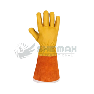 ถุงมือเชื่อมมืออาชีพสำหรับการใช้งานความร้อนสูงป้องกันแขนเต็มรูปแบบหนังสำหรับงานเตาหลอมและงานหลอม - Product Image 1