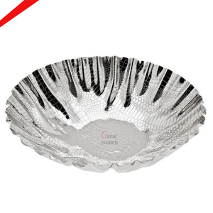 L'argent de luxe de bol de portion de bords de fleur de conception fini pour la maison - Product Image 2