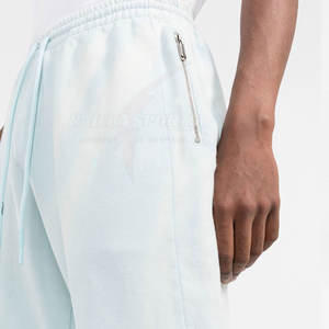 Pantalones informales ligeros de algodón para hombre, pantalones transpirables de cintura alta con patrón recto, ropa de calle acampanada, pantalones para correr, cintura elástica - Product Image 5