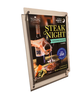 Marco de fotos de acrílico para montaje en pared grande con perno cromado separador Solución de pantalla moderna para oficinas y regalos - Product Image 1