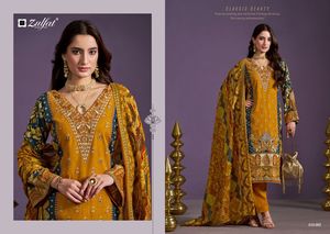 100% 纯重粘胶人造丝设计师女性Salwar Kameez与印度女孩的重刺绣作品设计 - Product Image 4