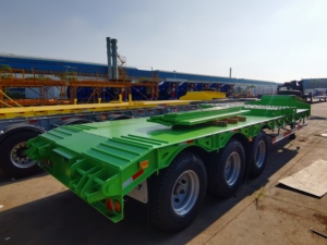 Heavy Duty Lowbed Steel Gooseneck Semi <b>Trailer</b> 100T Payload 13TON Axle JOST Landing Gear China Truck <b>Trailer</b> - Product Image 3