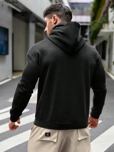 Mens regular sleeves <b>gym</b> <b>hoodie</b> fitted fitness wear for intense workout bodybuilding sessions - Product Image 4