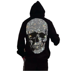 Sudadera con capucha de diamantes de imitación para hombre, Sudadera con capucha de peso pesado personalizada para hombre con tela de alta calidad, venta al por mayor hecha en Pakistán - Product Image 1