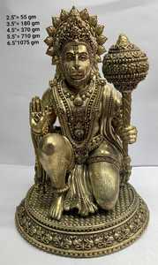 Hecha a mano latón Hanuman Ji estatua hindú Dios ídolo espiritual figurita decorativa venta al por mayor hogar templo Oficina bendición escultura - Product Image 3
