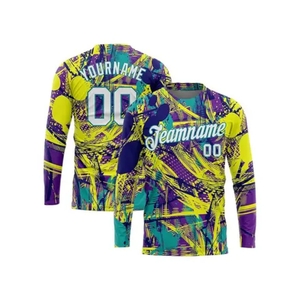 Custom Sublimation Print T Shirt Knit high quality Double Long Sleeves Shirts <b>Thermal</b> Jersey T-shirts <b>Men</b> - Product Image 5