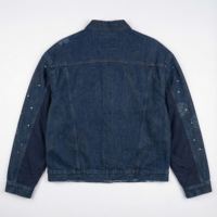 Veste en jean surdimensionnée Y2K pour femme, finition personnalisée, style vintage, broderie de diamants, impression en relief, ourlet brut, coupe ample, écologique