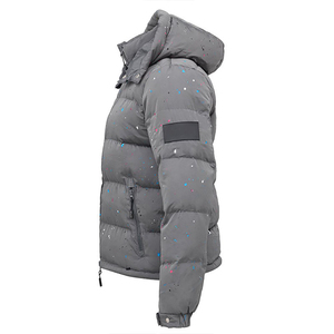 Chaqueta acolchada con aislamiento de invierno unisex, lona personalizada, logotipo propio largo, sublimación, diseño de flores, logotipo propio impreso, fabricación personalizada - Product Image 2
