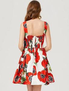 Vestido de algodón sin mangas con estampado Floral a la moda, ropa cómoda de verano con ajuste moderno, regalo de boda personalizado para novia - Product Image 3