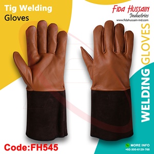 Best Quality 2025 Tig Welding Gloves in Goatskin Leather Hand Protection Gloves luvas de soldagem tig Brown Men's Safety Gloves - Product Image 2