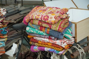 Wholesale Lot of Indian Vintage Cotton Kantha <b>Quilts</b> Handmade Sari Kantha <b>Throw</b> Blankets Beautiful Bohemian Bedding Blankets - Product Image 1