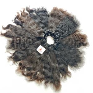 Vente en gros 100% paquet aligné de cuticules vierges de couleur naturelle indienne traité aucun extensions de cheveux humains à double trame à la machine - Product Image 4