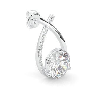 Boucles d'oreilles créoles mignonnes en moissanite taille ronde pour femmes, fiançailles - Product Image 4