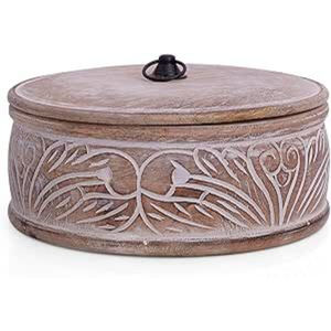 Handcrafted Wooden Warmer Indian Chapati Roti Bread Holder Box Pancake Keeper Serveware Hot <b>Pot</b> Casserole Dish <b>With</b> <b>Lid</b> - Product Image 4