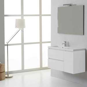ตู้ห้องน้ำสีขาวขนาด 90 ซม. รุ่นโมเดิร์น พร้อมลิ้นชัก ชุดไมอามี - Product Image 1