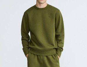 Wholesale Crew <b>Neck</b> Custom Logo 63%Cotton 37%polyester 330gsm Blank Fleece Pullover Men's Sweatshirt - Product Image 4