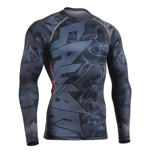 Vente en gros de protection contre les éruptions cutanées à manches longues serrées par compression Conception sportive de qualité supérieure pour adultes Vêtements pour hommes Gym MMA Utilisation Style garçon - Product Image 2