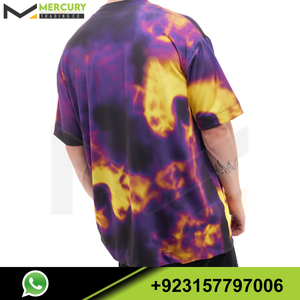 เสื้อยืดผู้ชายไซส์ใหญ่ ลายมัดย้อม แขนสั้น คอกลม ผ้าถักลำลอง พิมพ์ลายตามสั่ง - Product Image 2