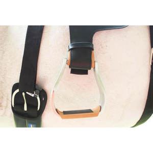 Premium Western Show Horse Saddle Stirrups Ligero Aluminio Cuero Tread Cross Equestrian Riding Gear Barrel Trail Show - Product Image 2