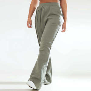 Pantalones Deportivos Acampanados para Mujer, de Lona, para Invierno, Talla Personalizada, Joggers con Cintura Elástica, Estilo Casual, Corte Regular - Product Image 4