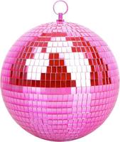 Boule disco de Noël en verre argenté de luxe avec impression UV et miroir rotatif motorisé pour soirées disco