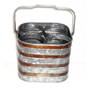 Estante de almacenamiento y retención de metal Caddy de 6 botellas galvanizado de diseño clásico para exportadores indios - Product Image 3