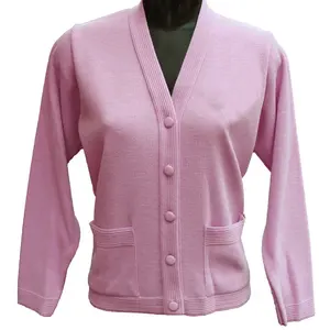 Pure laine classique Cardigan pull meilleure vente Cardigan chandails pour femmes bouton up pull à manches longues tricot ouvert devant