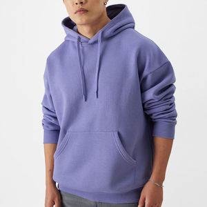 Pull à capuche 100% coton pour hommes, couleur unie, personnalisable, service OEM de grande taille, sweats à capuche pour hommes - Product Image 1