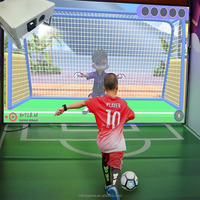 Equipo de Juego de Fútbol Interactivo con Proyector para 2 Jugadores, Personalizado, Comercial, Simulador de Fútbol Virtual para Interiores, para Parques Infantiles
