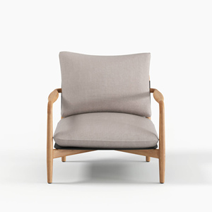 Sillón de Madera de Teca con Ratán Natural y Cojín para Patio, Jardín, Muebles de Exterior - Nala - Product Image 6