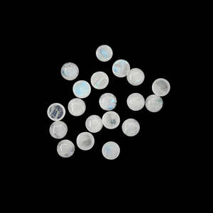 Pierres précieuses en vrac : Cabochons ronds calibrés en pierre de lune naturelle polie 11mm et 12mm, et pierres précieuses ovales en opale turquoise blanche - Product Image 4