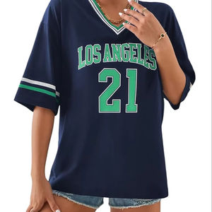 Custom <b>Basketball</b> <b>Jersey</b> Boxy T-Shirt Oversized Unisex Graphic V-Neck <b>Retro</b> Mesh Breathable Sublimation Print Y2K Soccer - Product Image 1