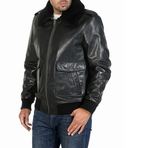 Blouson d'aviateur en cuir du Pakistan avec bandoulière Concevez votre propre mode en cuir de haute qualité pour hommes au meilleur prix - Product Image 2