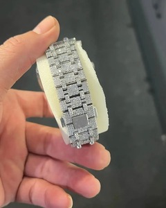 Best Premium Hip Hop Stainless Steel Analog <b>Watch</b> High Quality Fully Iced Moissanite Diamond Water Resistant <b>Case</b> New Arrival - Product Image 2