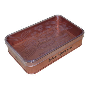 Caja de bronce mate Kontensan de diseño personalizado impresa de 103x166x36 mm con tapa de cristal, Turquía - Product Image 2