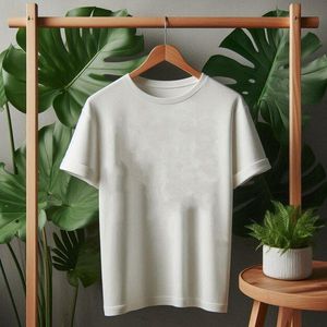 Camiseta de cuello redondo de gran tamaño estilo boxy recortada con logotipo frontal de patrón sólido Formal para Look - Product Image 5